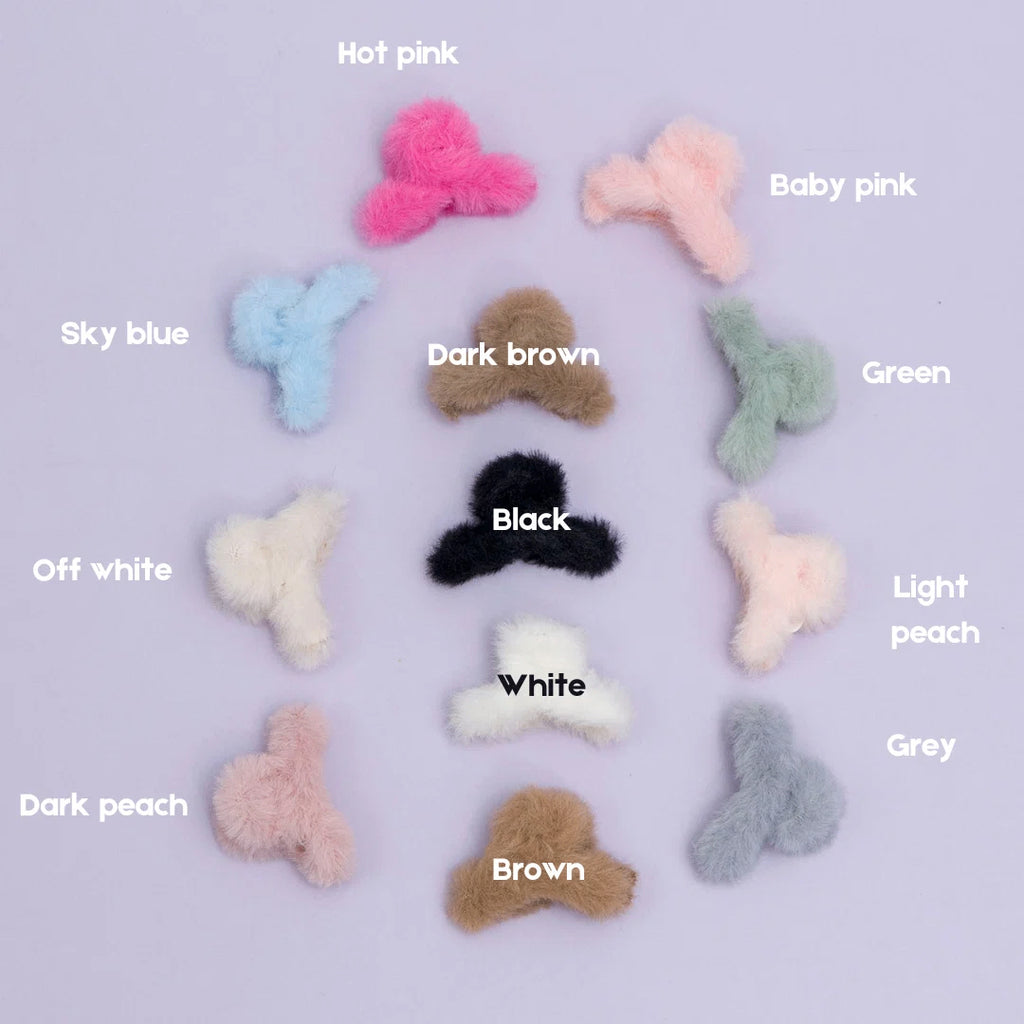 Fluffy Korean Claw Clips (Random Colour)