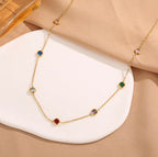 Multi Color Round Charms Necklace For Women