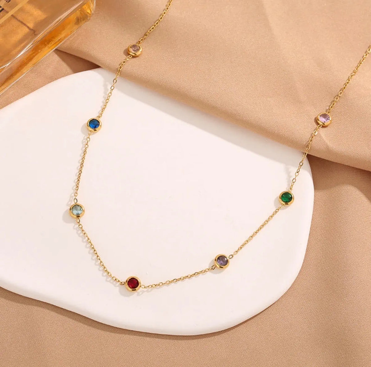 Multi Color Round Charms Necklace For Women