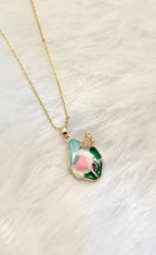 Dream Girl Butterfly Floral Pendant Necklace (18K Gold Plated Elegant Aesthetic Jewelry) For Women