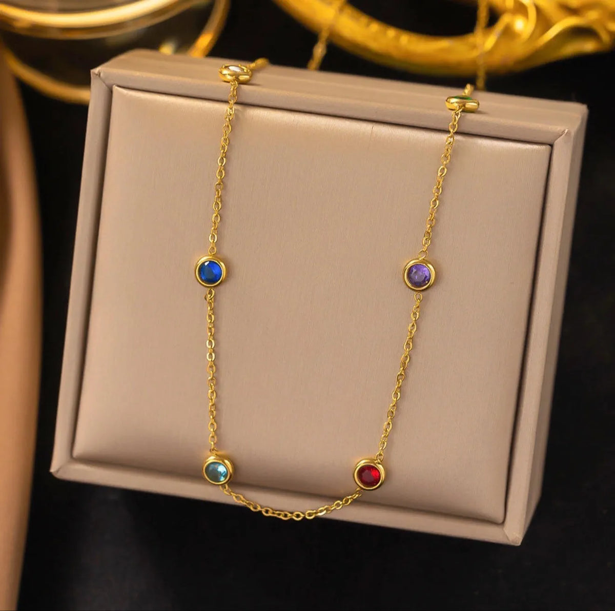 Multi Color Round Charms Necklace For Women