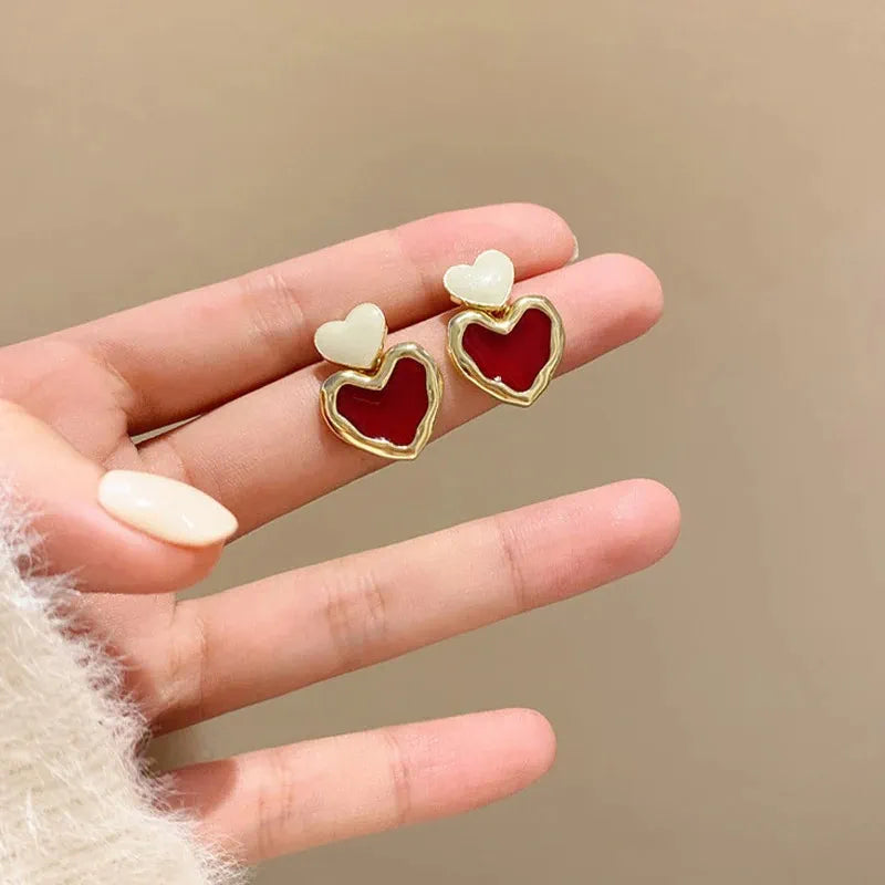 Double Hearts Earrings