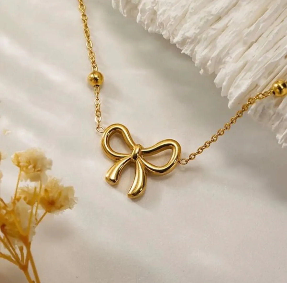 Beads Bow Necklace For Women
