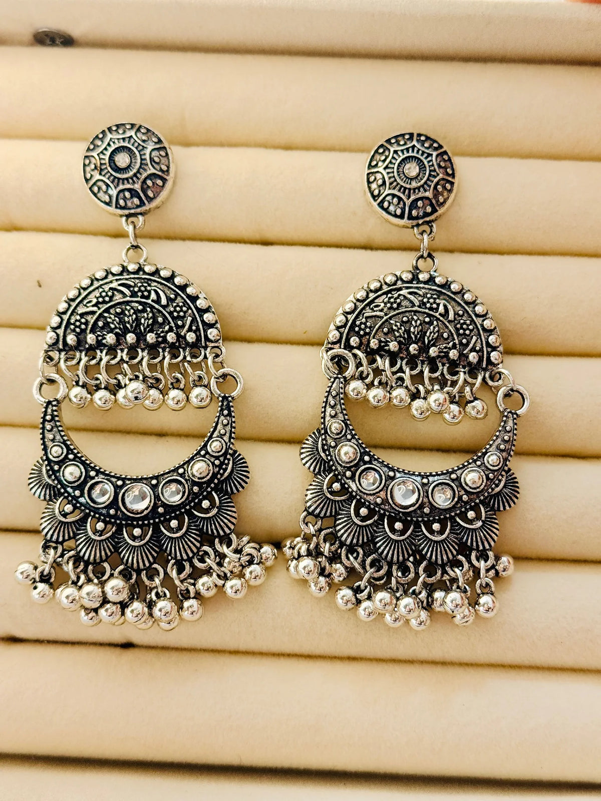 Antique Gold/Silver Plated Chand Bali Earring