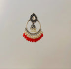 Traditional Peacock Crescent Pearl-Jhumka Antique Gold/Silver Plated Earring
