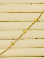 The Gilded Trio Puffed-Heart Stainless Steel Anti Tarnish Bracelet