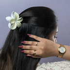 Glossy Gingham Floral Hair Claw
