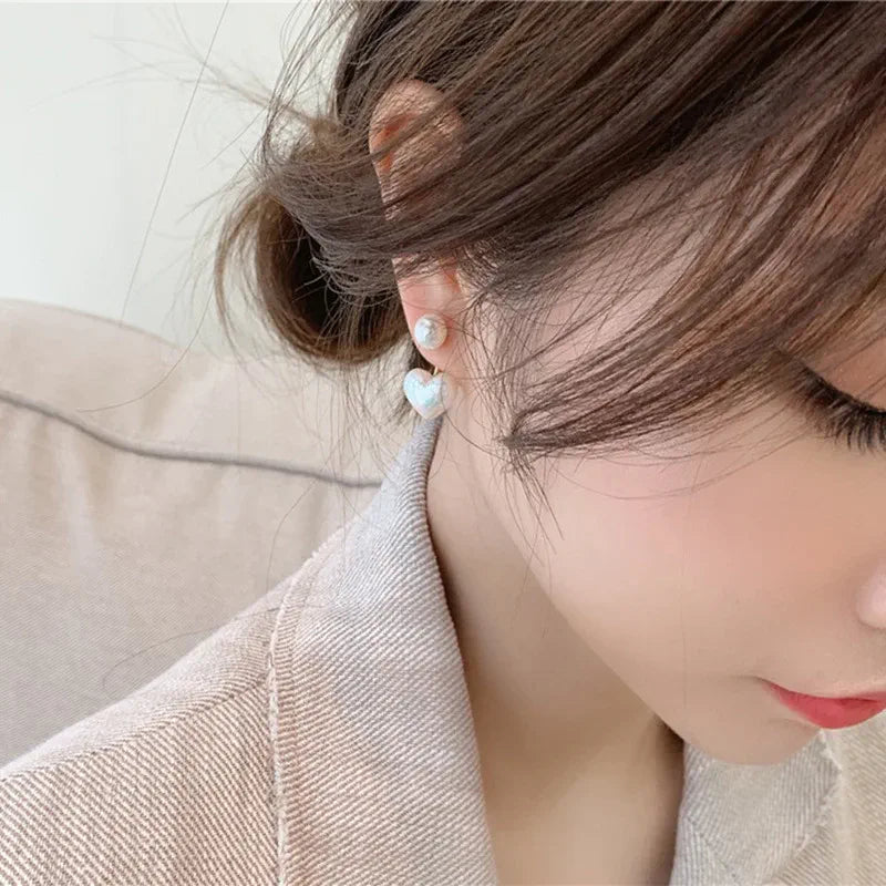 Pearl Heart Earrings