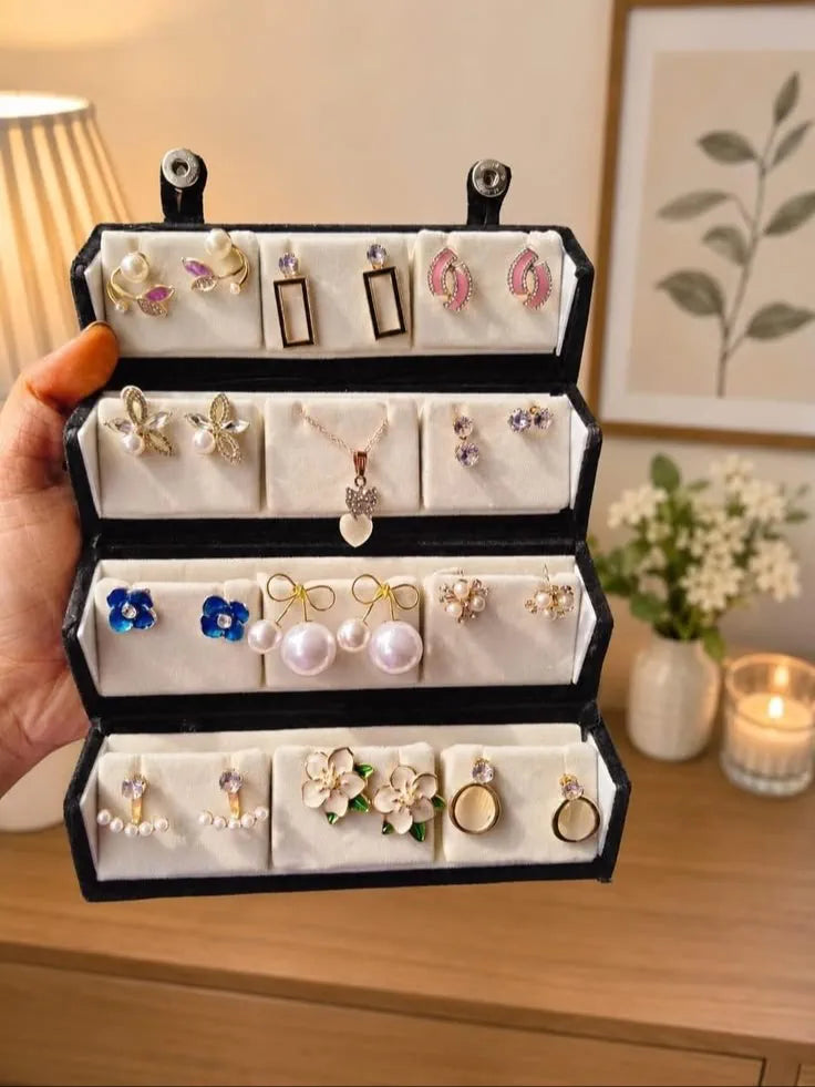 Mystery Earrings Organizer with Earrings 12 pairs