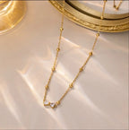 Bowtie Rice Beads Necklace For Women