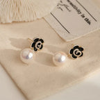 Korean Black Rose Earrings