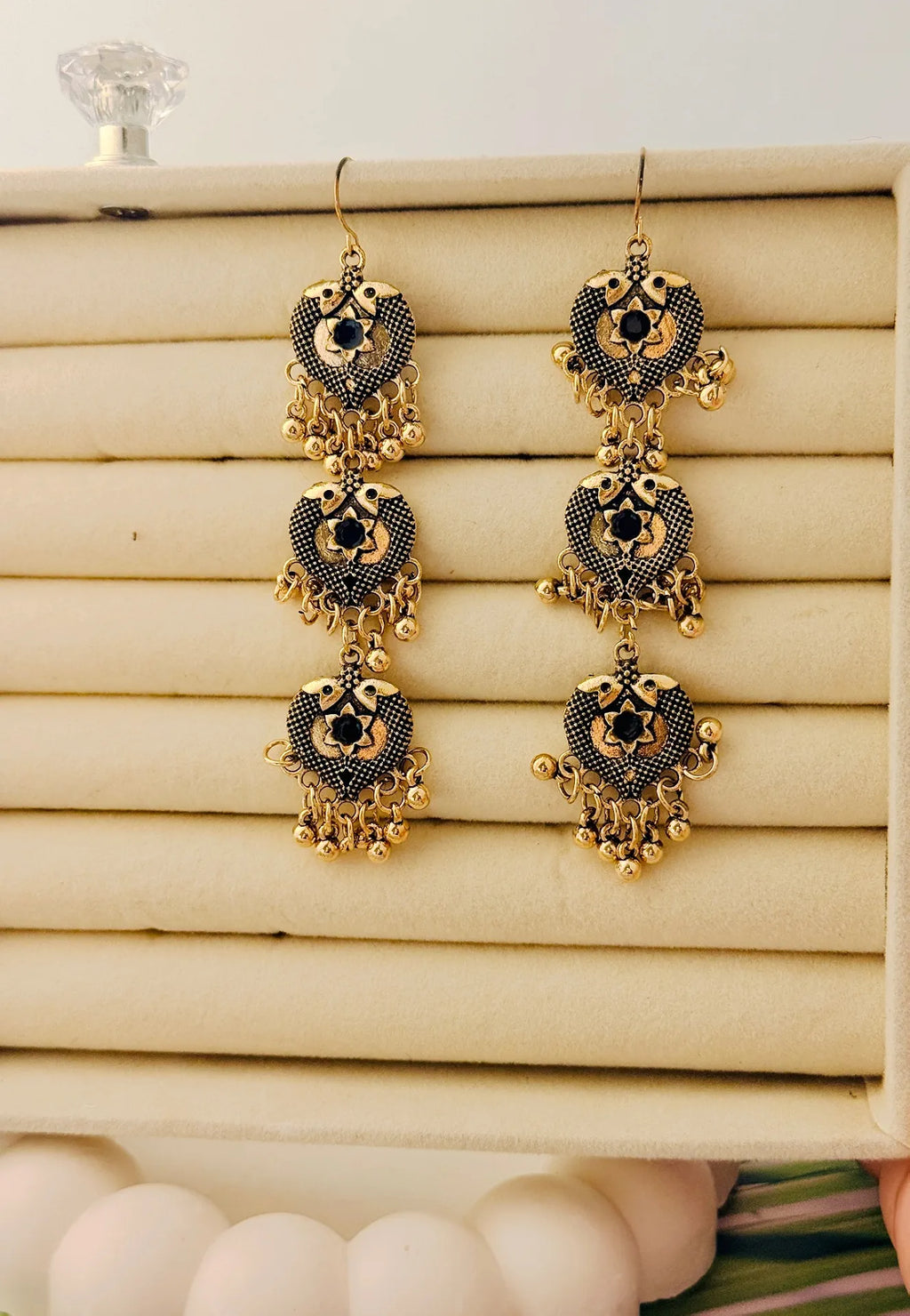 The Tiered Heritage Medallions An Antique Gold Plated Coloured Enamel Dangler