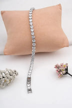 Premium Round-Cut Crystal Tennis Bracelet For Women