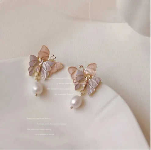 Purple Fantasy Retro Butterfly Earrings
