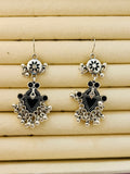 The Tiered Pagoda Lanterns Antique Silver Plated Enamel Earring