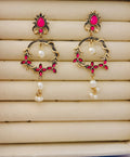 Lustrous Pearl Grace Antique GoldPlated Earring