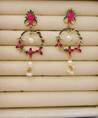 Lustrous Pearl Grace Antique GoldPlated Earring