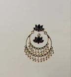 Majestic Dual-Lotus Hoop Jhumka An Antique Dual Coloured Enamel Earring