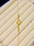 The Sunburst Clover Curb Stainless Steel Anti Tarnish Bracelet