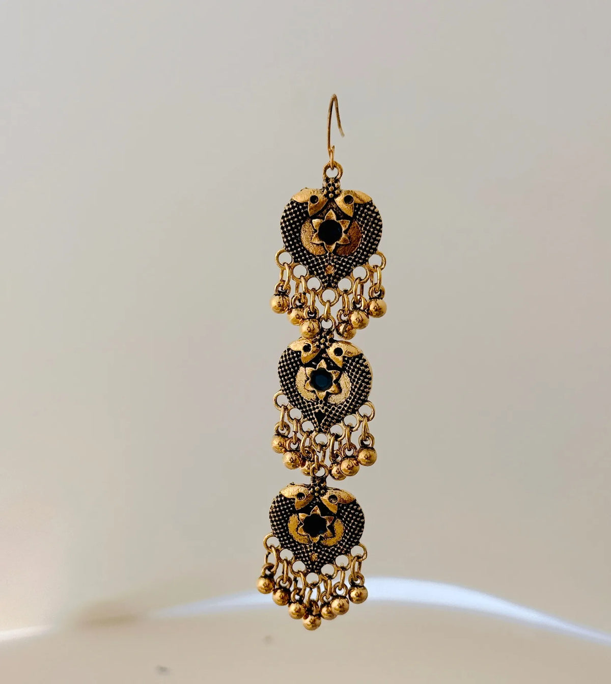 The Tiered Heritage Medallions An Antique Gold Plated Coloured Enamel Dangler