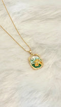 Golden Leaf Bloom Pendant Necklace (18K Gold Plated Elegant Nature Inspired Jewelry Piece) For Women