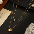 Double Layered Heart Necklace For Women