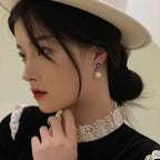 Korean Black Rose Earrings
