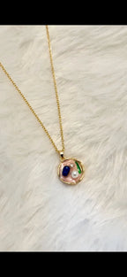 Golden Hour Pearl Charm Pendant Necklace (18K Gold Plated Elegant Luxury Jewelry Piece) For Women