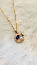 Golden Hour Pearl Charm Pendant Necklace (18K Gold Plated Elegant Luxury Jewelry Piece) For Women