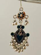 The Tiered Pagoda Lanterns Antique Silver Plated Enamel Earring