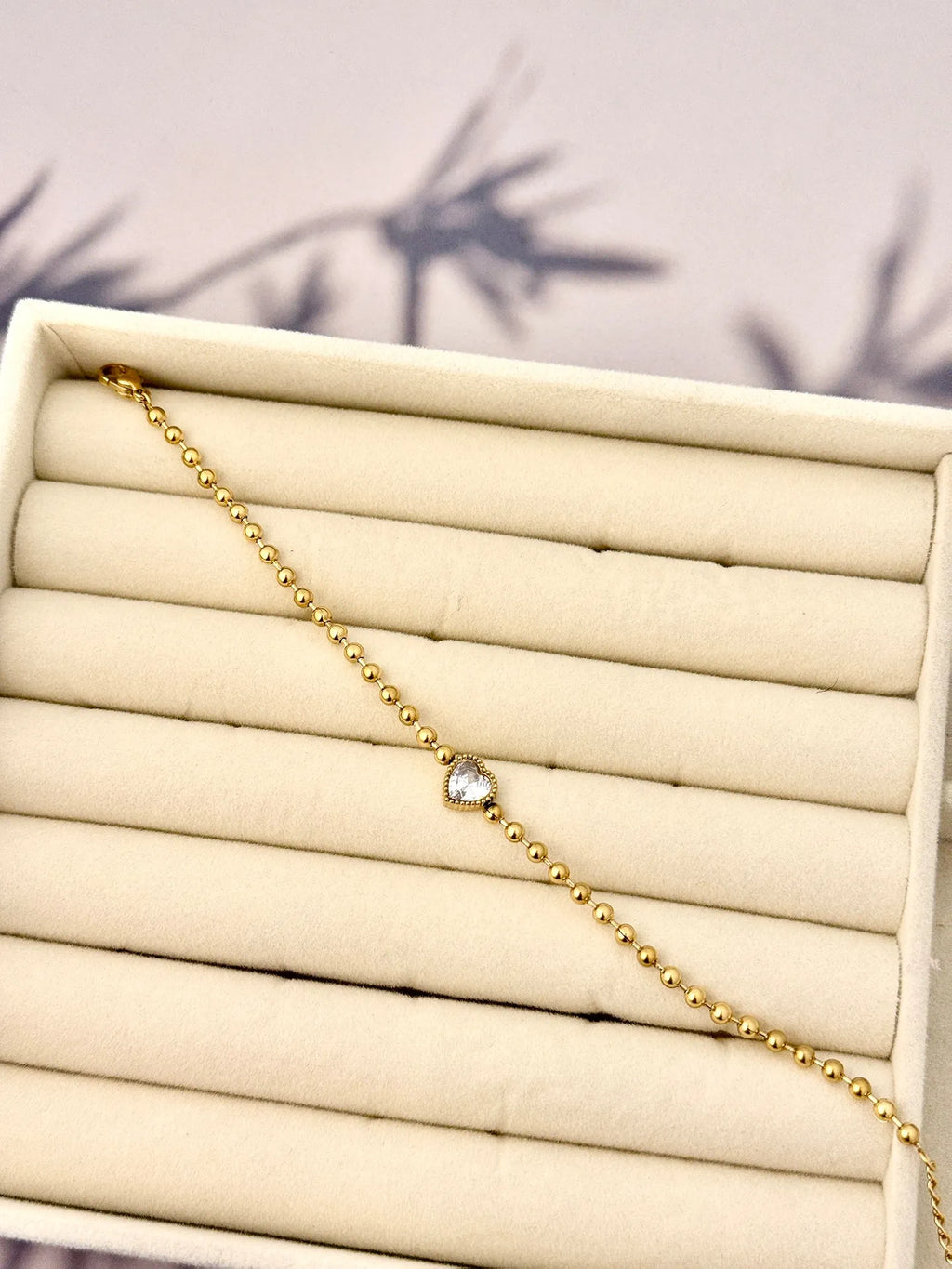 The Crystal Heart Caviar Stainless Steel Anti Tarnish Bracelet