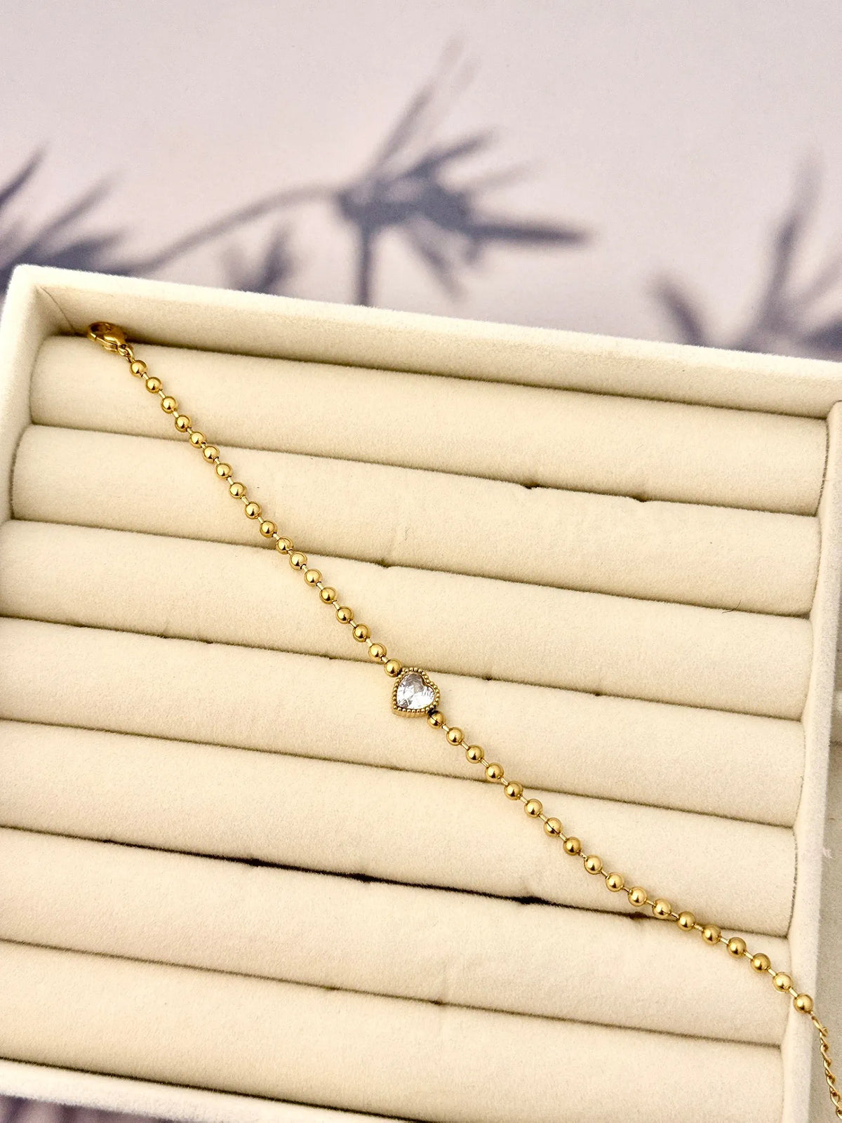 The Crystal Heart Caviar Stainless Steel Anti Tarnish Bracelet