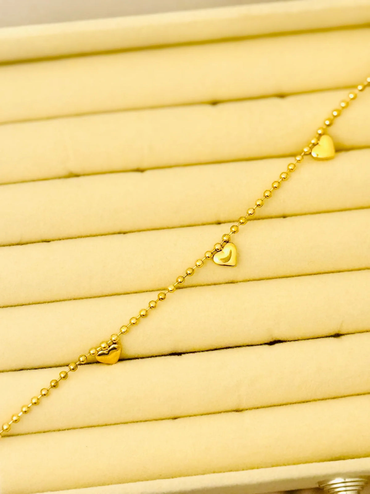 The Sweetheart Trio Caviar Stainless Steel Anti Tarnish Bracelet
