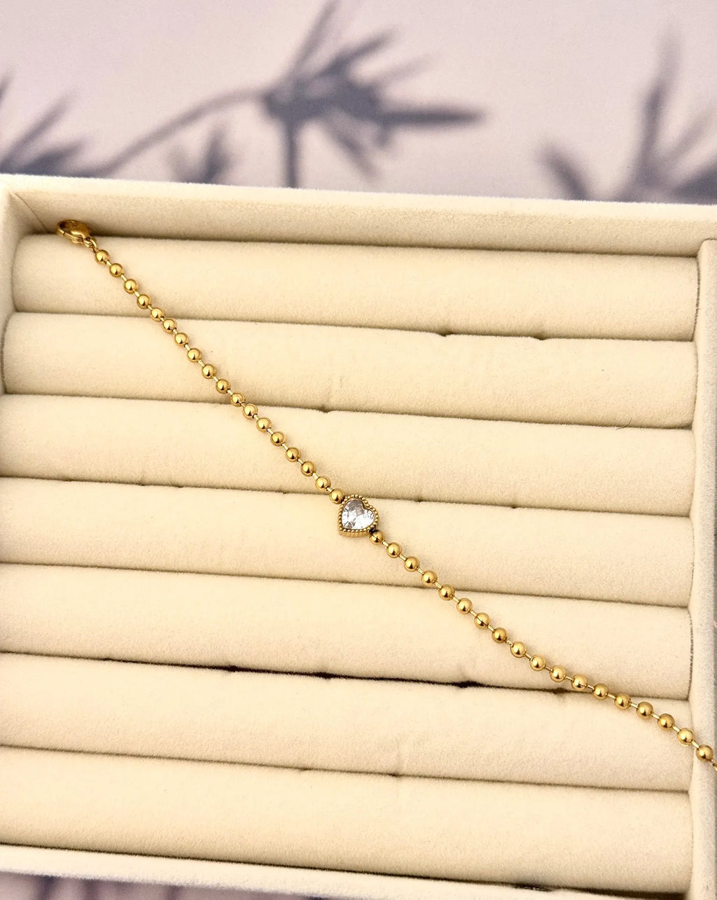 The Crystal Heart Caviar Stainless Steel Anti Tarnish Bracelet