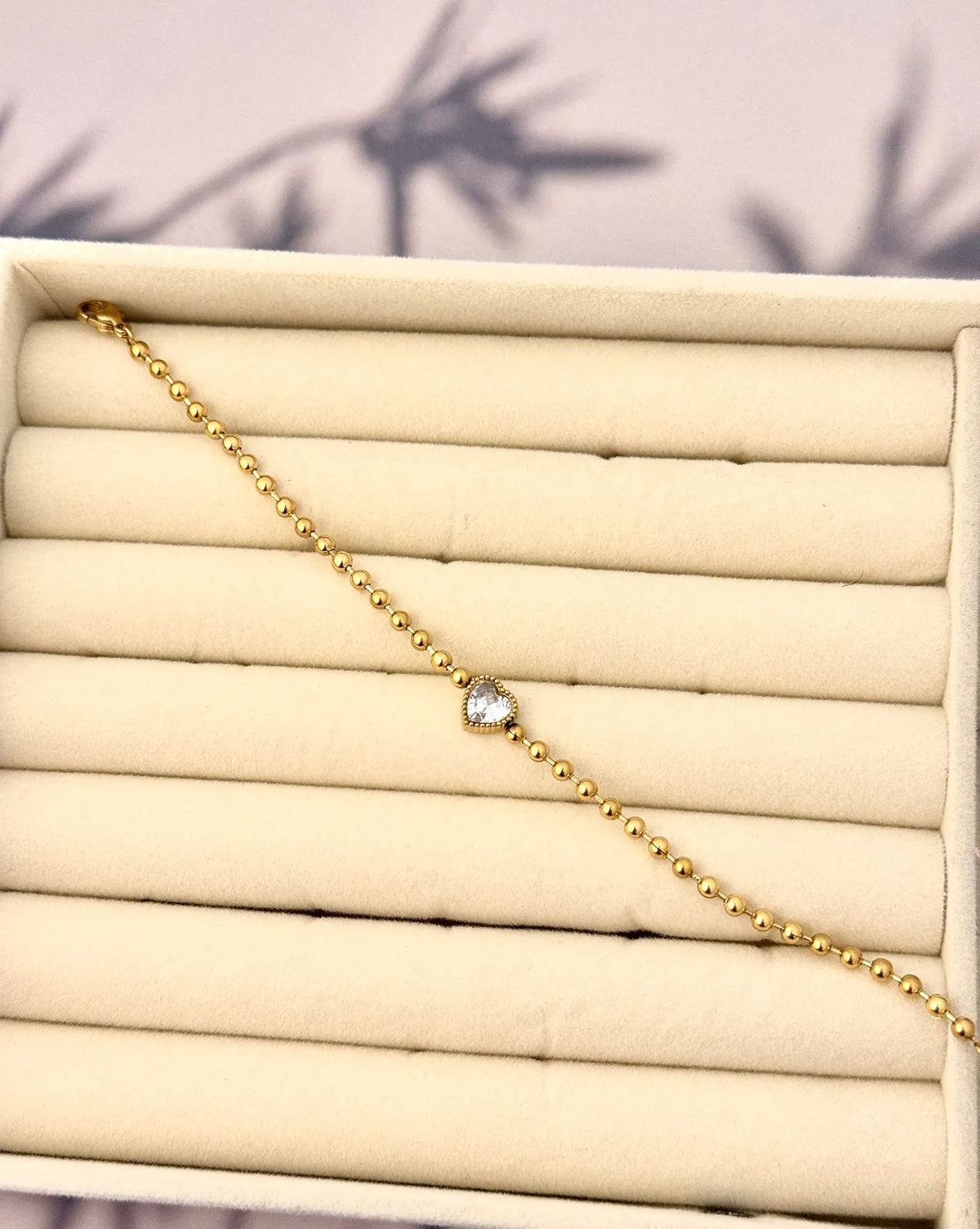 The Crystal Heart Caviar Stainless Steel Anti Tarnish Bracelet