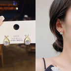 Crisscross Rhinestone Stud earrings |Korean Earrings
