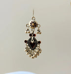 The Tiered Pagoda Lanterns Antique Silver Plated Enamel Earring