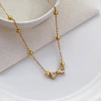 Bowtie Rice Beads Necklace For Women