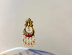 Traditional Peacock Crescent Pearl-Jhumka Antique Gold Plated Earring