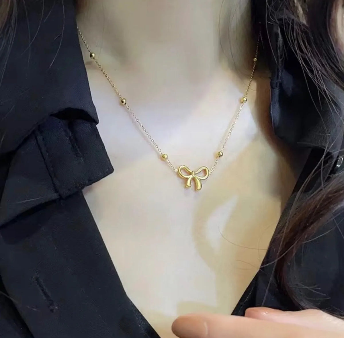 Beads Bow Necklace For Women