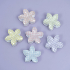 Glossy Gingham Floral Hair Claw
