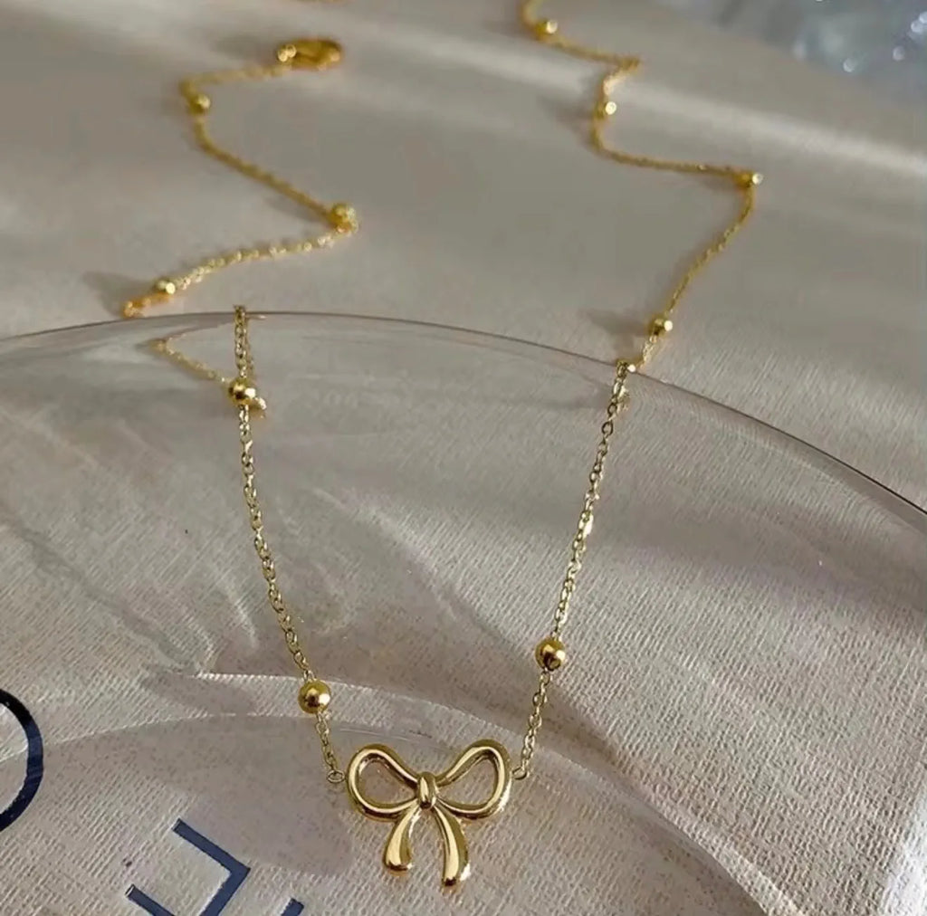 Beads Bow Necklace For Women