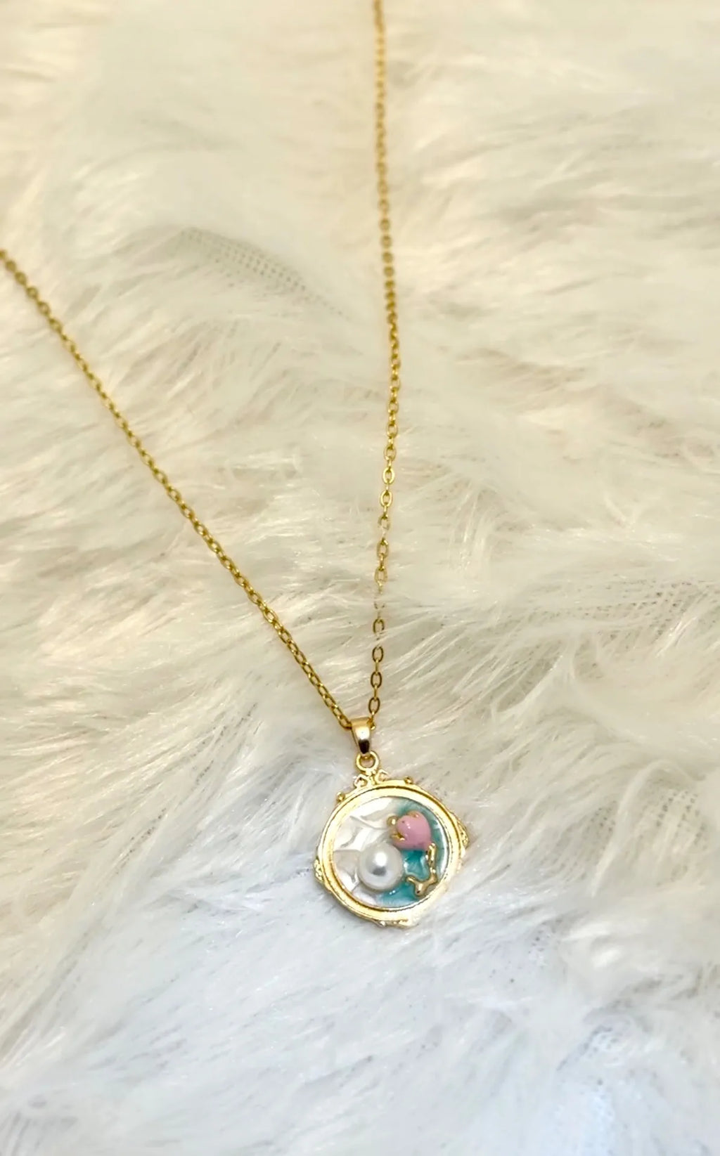 Imperial Shine Artistic Pearl Necklace (18K Gold Plated Luxury Elegant Statement Design) For Women