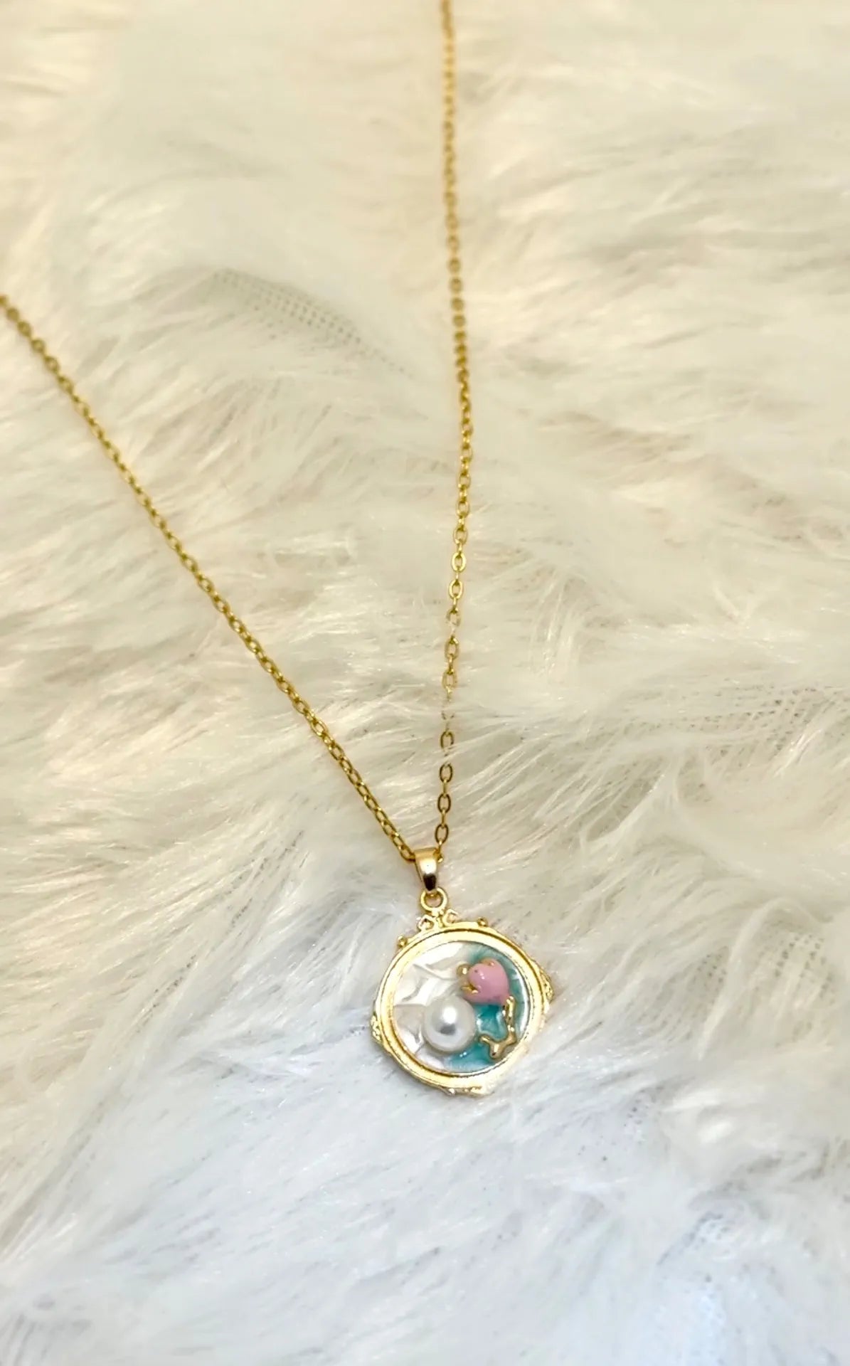 Imperial Shine Artistic Pearl Necklace (18K Gold Plated Luxury Elegant Statement Design) For Women