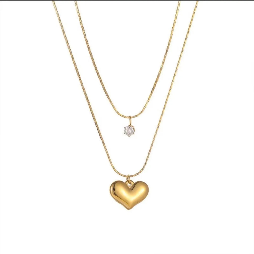 Double Layered Heart Necklace For Women