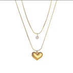 Double Layered Heart Necklace For Women