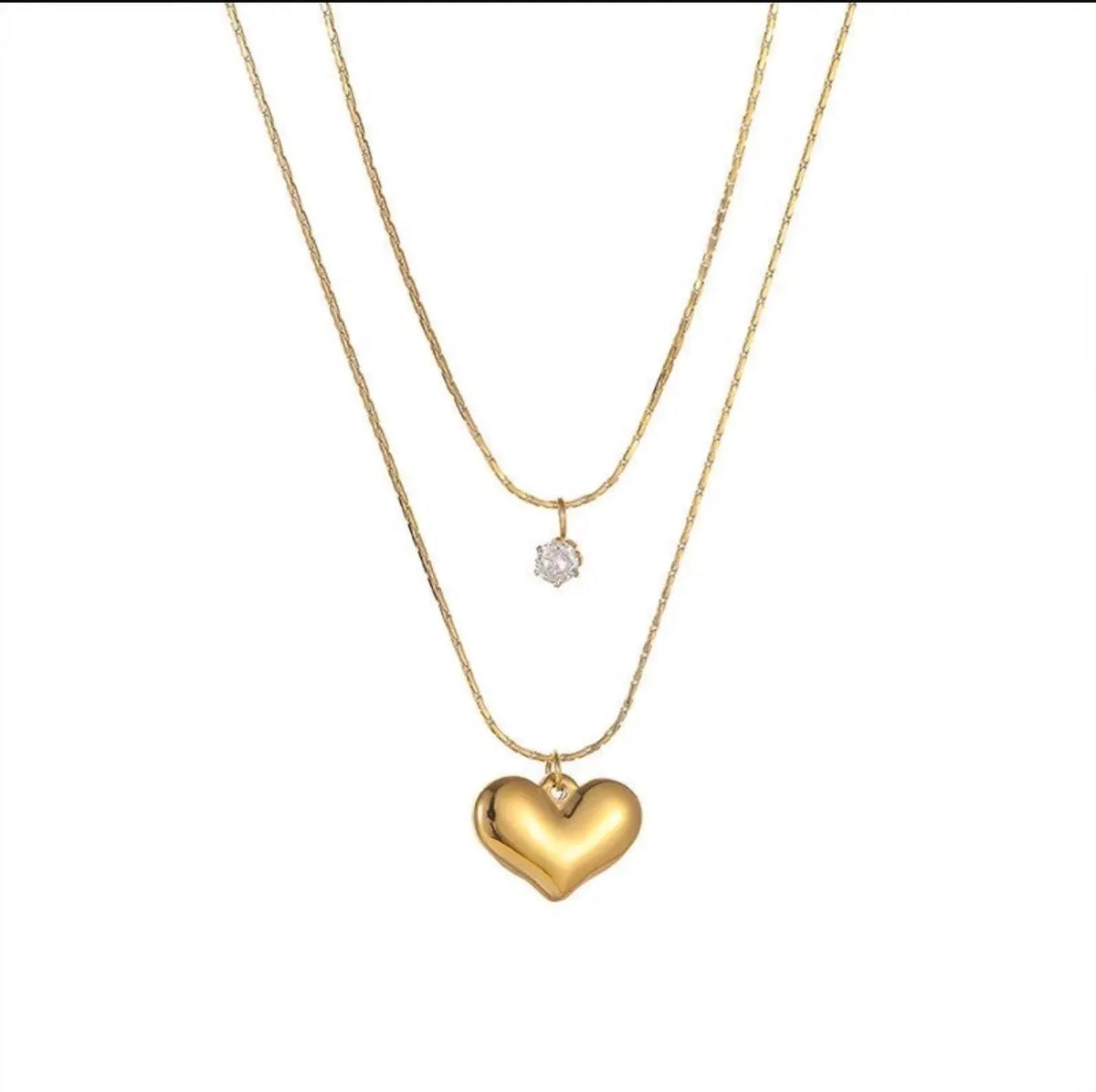 Double Layered Heart Necklace For Women