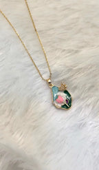 Dream Girl Butterfly Floral Pendant Necklace (18K Gold Plated Elegant Aesthetic Jewelry) For Women