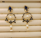 Lustrous Pearl Grace Antique Gold Plated Earring