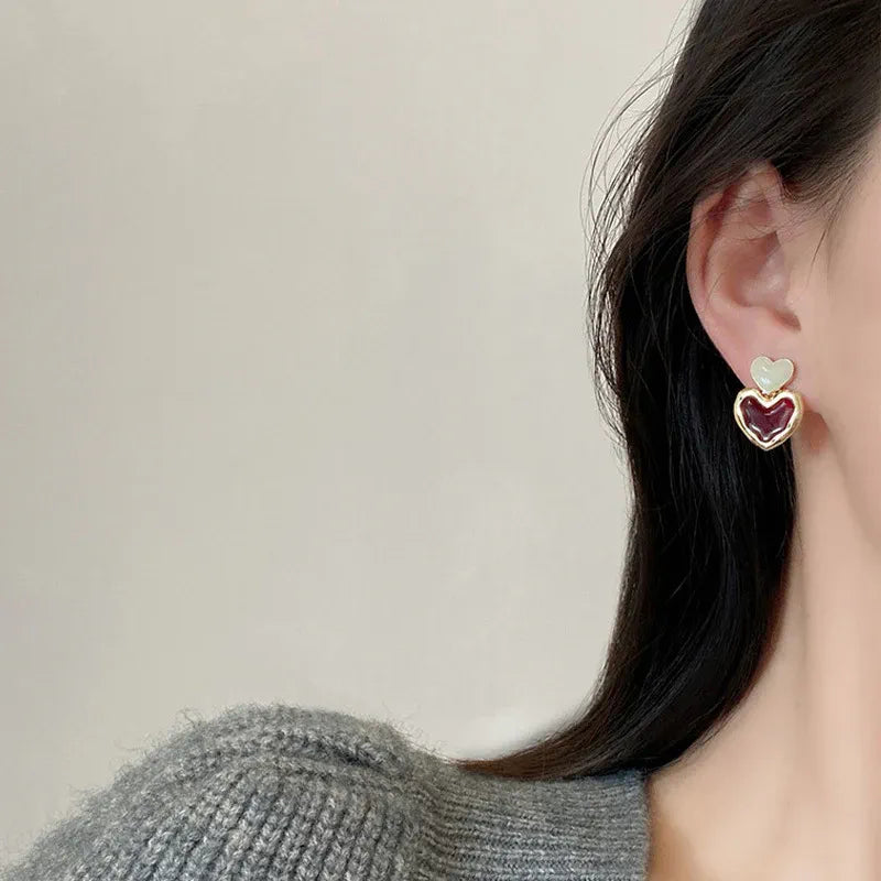 Double Hearts Earrings